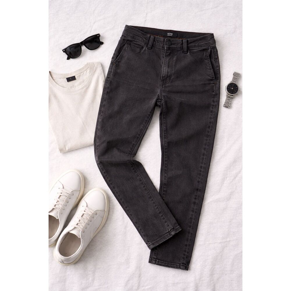 NEUW Rock Utility Black Jeans Mens 30x31 Slim Taper Stretch Faded Wash